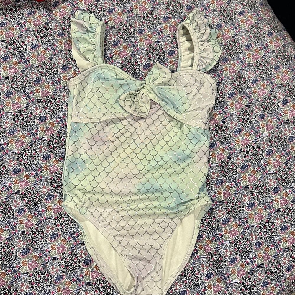 Janie & Jack Pastel Mermaid Scale Kids One Piece